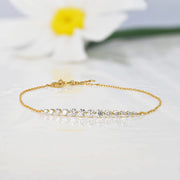 18k Solid Gold Graduated Lab Diamond Bar Bracelet