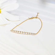 18k Solid Gold Graduated Lab Diamond Bar Bracelet