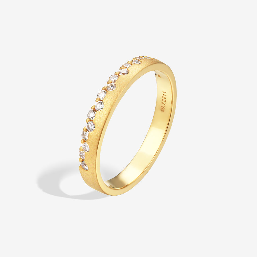 Mystic Satin Matte Gold Half Eternity Diamond Ring