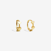 18k Solid Gold Dainty Heart Huggie Earrings