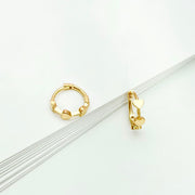 18k Solid Gold Dainty Heart Huggie Earrings