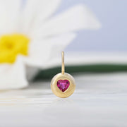 Pebble Ruby Heart Pendant