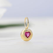 Pebble Ruby Heart Pendant