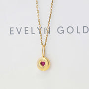 Pebble Ruby Heart Pendant