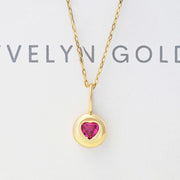 Pebble Ruby Heart Pendant