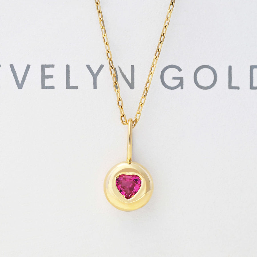 Pebble Ruby Heart Pendant
