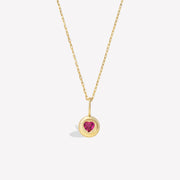 Pebble Ruby Heart Pendant