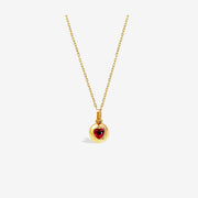 18k Natural Pigeon Blood Ruby Heart Ball Pendant