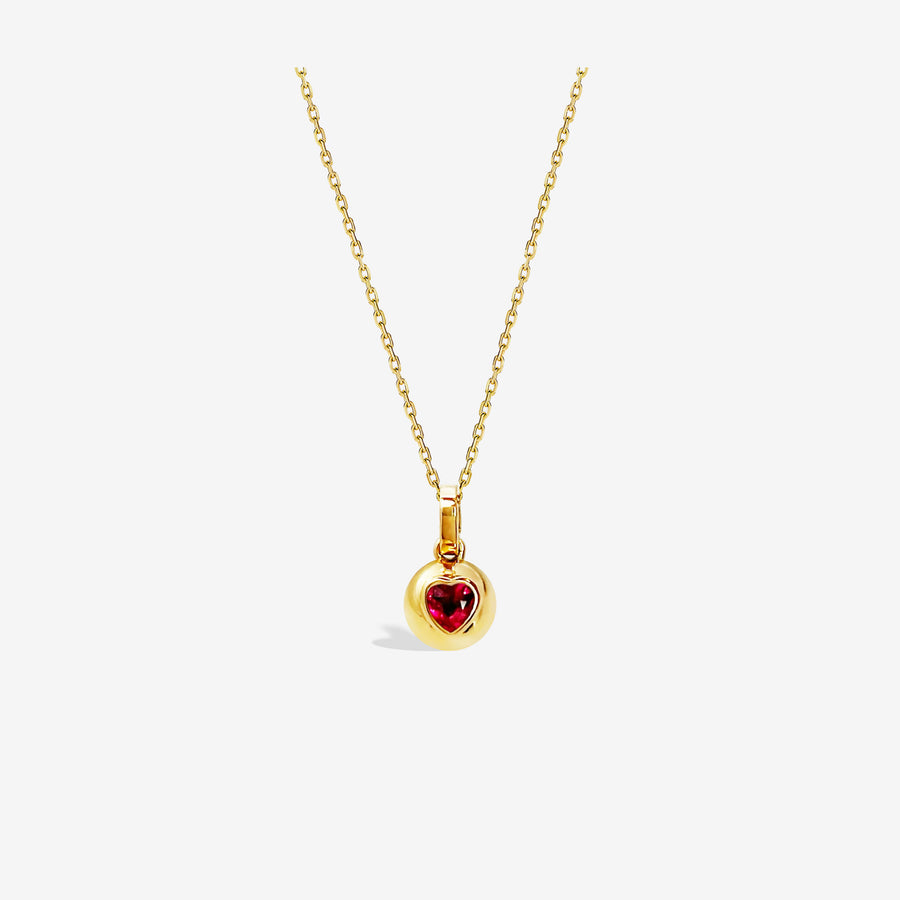 18k Natural Pigeon Blood Ruby Heart Ball Pendant