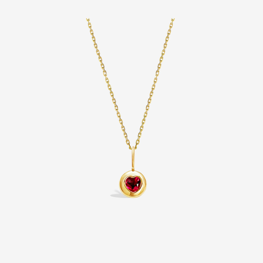 18k Soid Gold Natural Pigeon Blood Ruby Heart Pendant