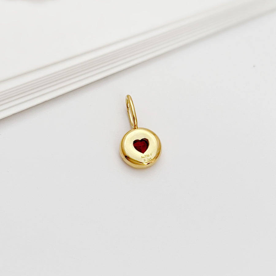 18k Soid Gold Natural Pigeon Blood Ruby Heart Pendant