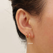 14k/18k Solid Gold Minimal Huggie Earrings-Two Sizes