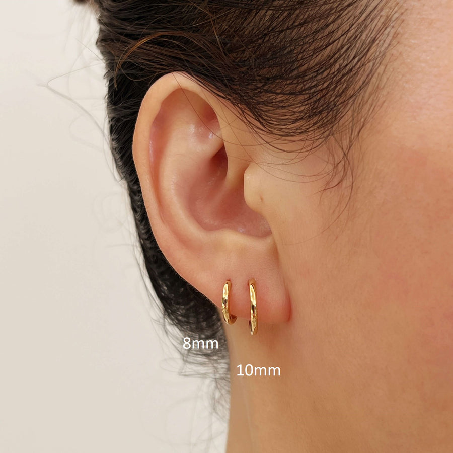 14k/18k Solid Gold Minimal Huggie Earrings-Two Sizes