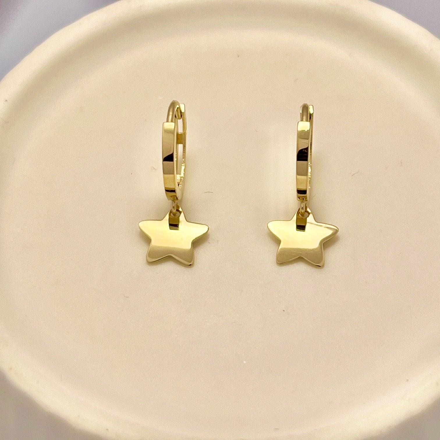 Dangle Drop Star Earrings, 14K Solid Gold Chain Earrings, offers Everyday Jewelry, Star Drop Earrings