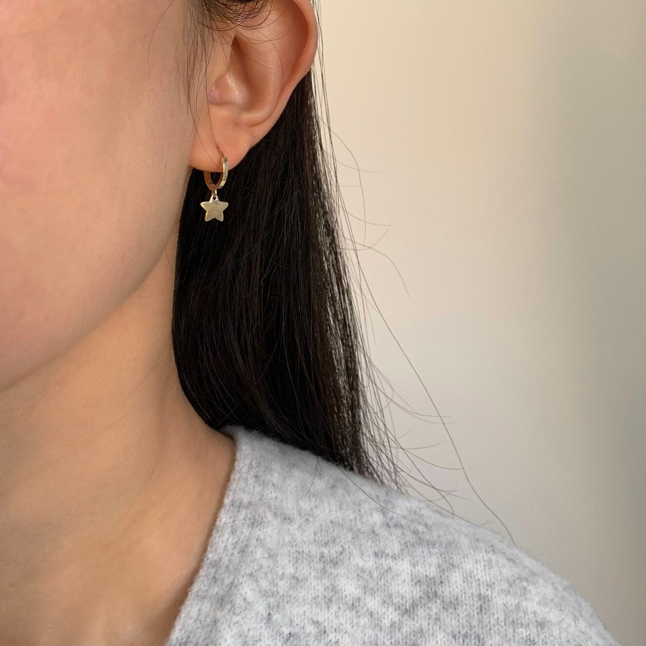 Star Earrings / Star Charm Earrings / 14 k Gold outlets Star Earrings