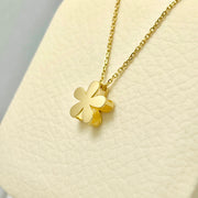 Ready to ship! 14K Solid Gold Unique Flower Charm Necklace, Double Sided 3D Flower Pendant, Solid Gold Floral Blossom Necklace for Women