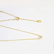 14k Solid Gold Lab Diamond Bubble Necklace