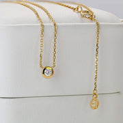 14k Solid Gold Lab Diamond Bubble Necklace