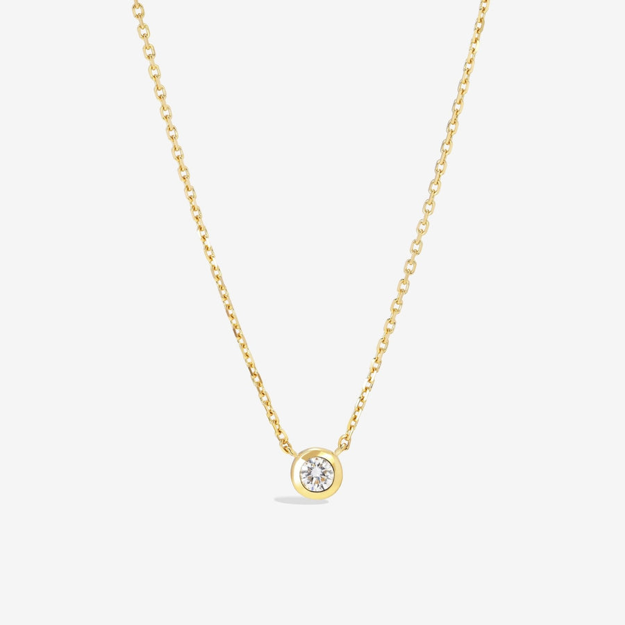 14k Solid Gold Lab Diamond Bubble Necklace