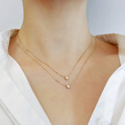 14k Solid Gold Lab Diamond Bubble Necklace