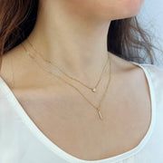 14k Solid Gold Lab Diamond Bubble Necklace