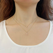 14k Solid Gold Lab Diamond Bubble Necklace