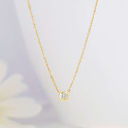 14k Solid Gold Lab Diamond Bubble Necklace