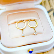 14k Solid Gold Lab-Grown Diamond Drop Earrings