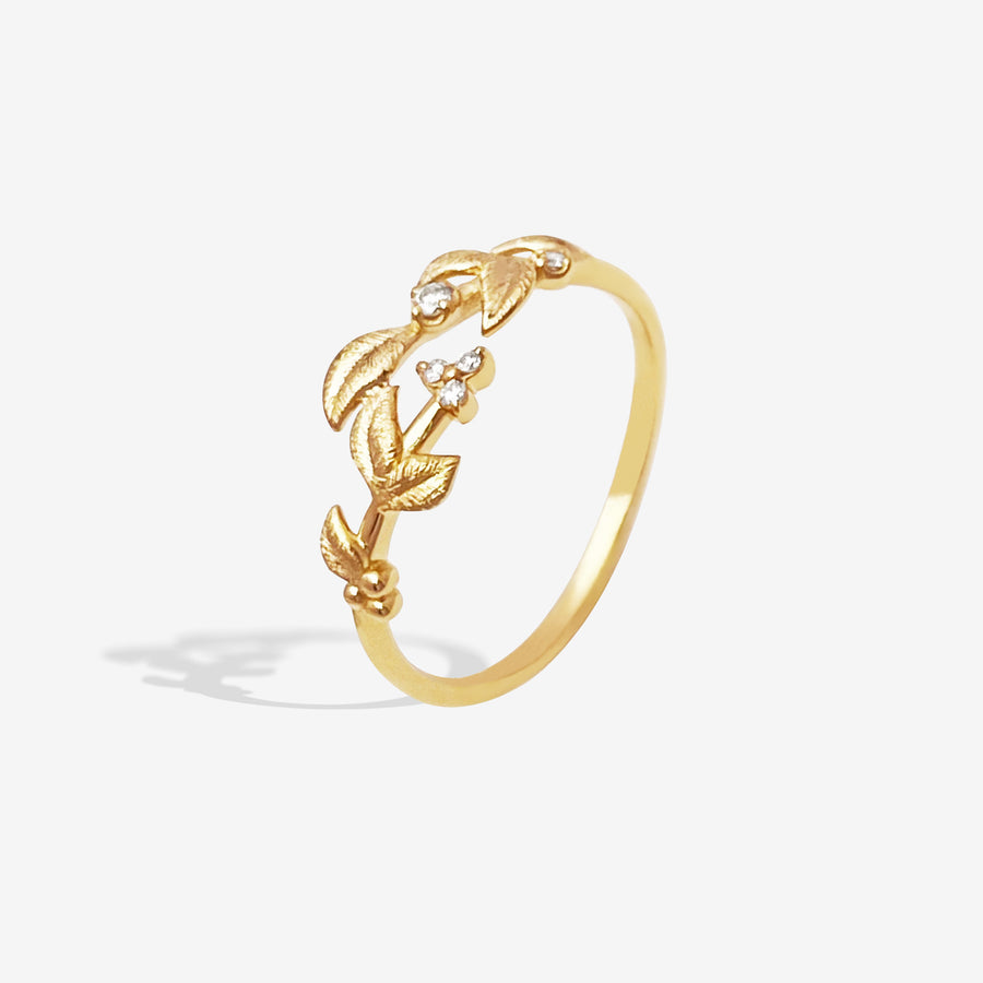 14K Solid Gold Laurel Ring