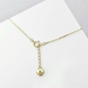 14k Solid Gold Heart Lock Charm Bracelet