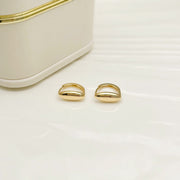 14k Solid Gold Navette Hoop Earrings