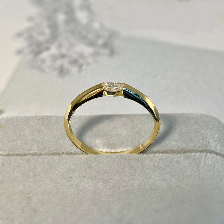 14k Solid Gold Marquise Moissanite Ring