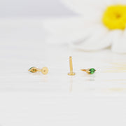 Marquise Tsavorite Flat-Back Stud