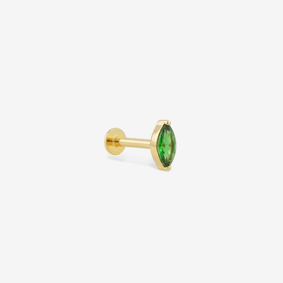 Marquise Tsavorite Flat-Back Stud