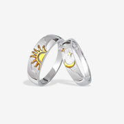 14k Unique Celestial Couple Band Rings