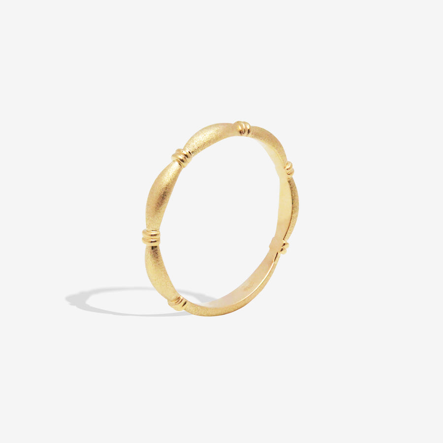 14k Solid Matte Gold Knotted Ring