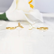 14k Solid Gold Mermaid Huggie Earrings