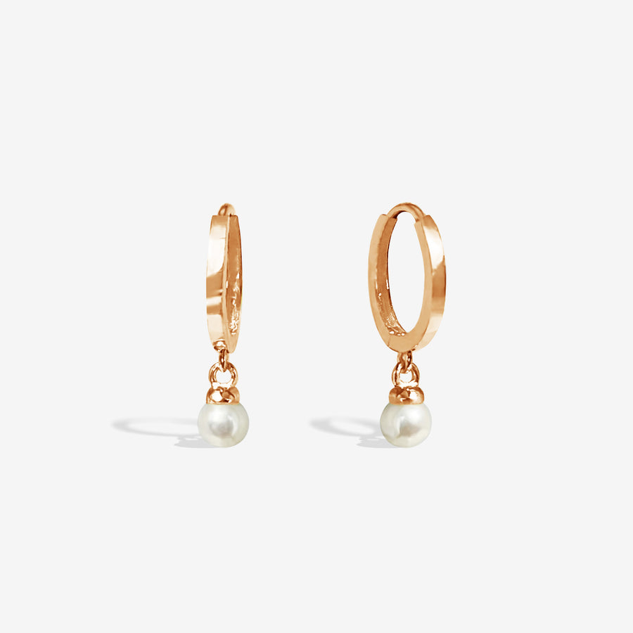 14k Solid Gold Fresh Water Dainty Pearl Drop Earrings