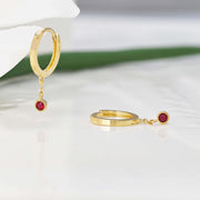 14k/18k Solid Gold Dainty Natural Ruby Drop Earrings