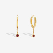 14k/18k Solid Gold Dainty Natural Ruby Drop Earrings