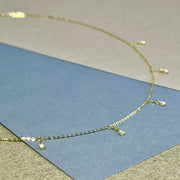 14k Moissanite Diamond Station Necklace