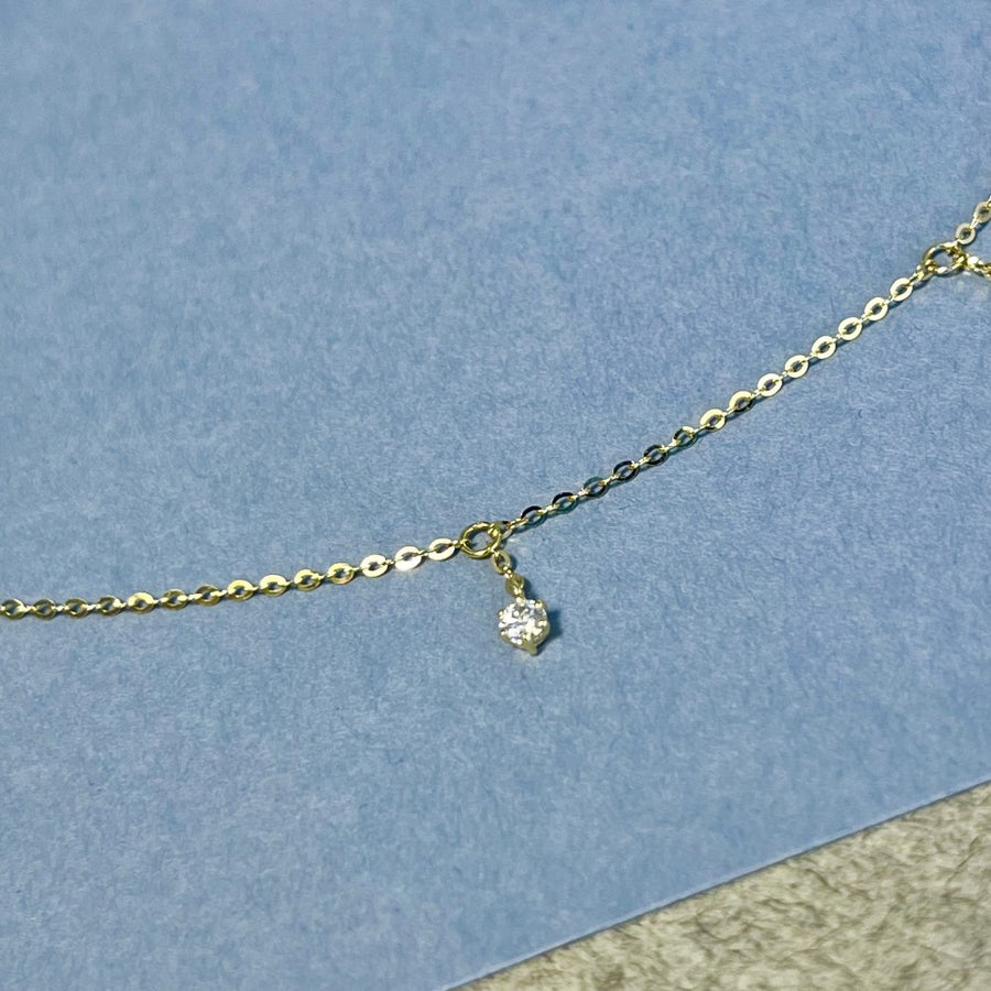 14k Moissanite Diamond Station Necklace