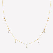 14k Moissanite Diamond Station Necklace