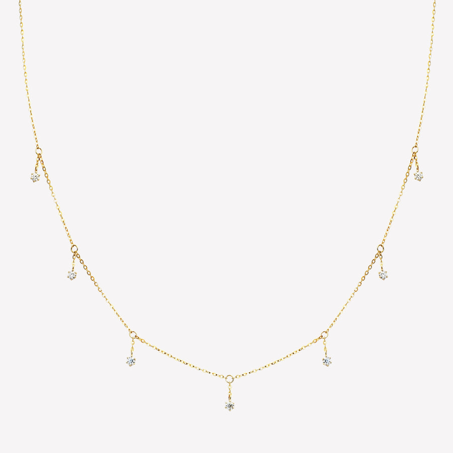 14k Moissanite Diamond Station Necklace