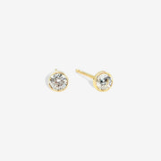 14k Bezel Moissanite Stud Earrings