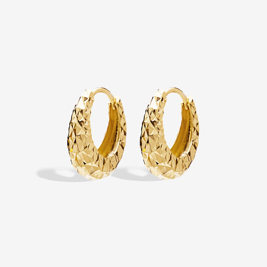 14k Chunky Multifaceted Hoop Earrings