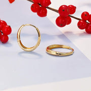 14k/18k Solid Gold Minimalist Oval Hoop Earrings