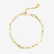 14k Solid Gold Paperclip Chain Bracelet