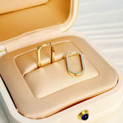 14k Solid Gold Paperclip Hoop Earrings