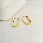 14k Solid Gold Paperclip Hoop Earrings